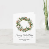 Dennenappels Sparrenkrans Prettig Kerstfeest Groet Feestdagen Kaart (Voorkant)