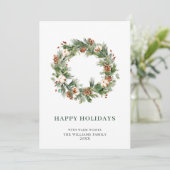 Dennenappels Sparrenkrans Prettig Kerstfeest Wens  Feestdagenkaart (Staand voorkant)