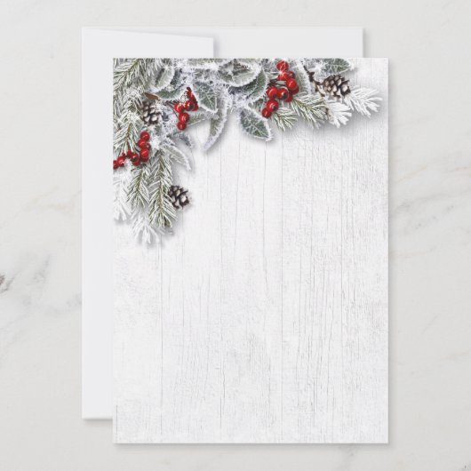 Dennenappels Tak Rustieke Kerst Diner Feest Kaart (Achterkant)