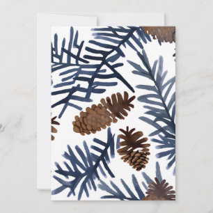 Dennenappels & Takken   Watercolor Winter Schilder Feestdagenkaart