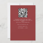 Dennenbessen Winter Kerst QR Code Bruiloft  Kaart (Achterkant)