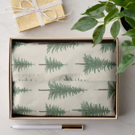 Dennenbomen Beige Aquarel Kerst Vakantie Tissuepapier