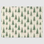 Dennenbomen Beige Aquarel Kerst Vakantie Tissuepapier (Voorkant)