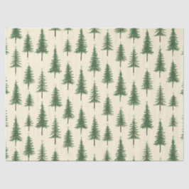 Dennenbomen Beige Aquarel Kerst Vakantie Tissuepapier
