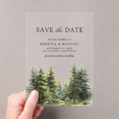 Dennenbomen Bos Bruiloft Save the Date Acryl Uitnodigingen (Insitu (Draagbaar))