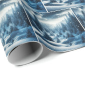 Dennenbomen in de bergvallei in de winter cadeaupapier (Rol Hoek)