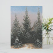 Dennenbomen in de sneeuw (winter kerstscene) kaart (Staand voorkant)