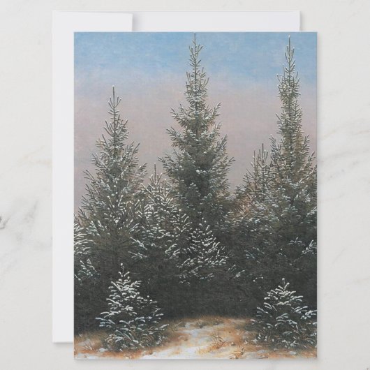 Dennenbomen in de sneeuw (winter kerstscene) kaart (Voorkant)