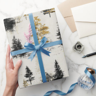 Dennenbomen Landschap Cadeaupapier