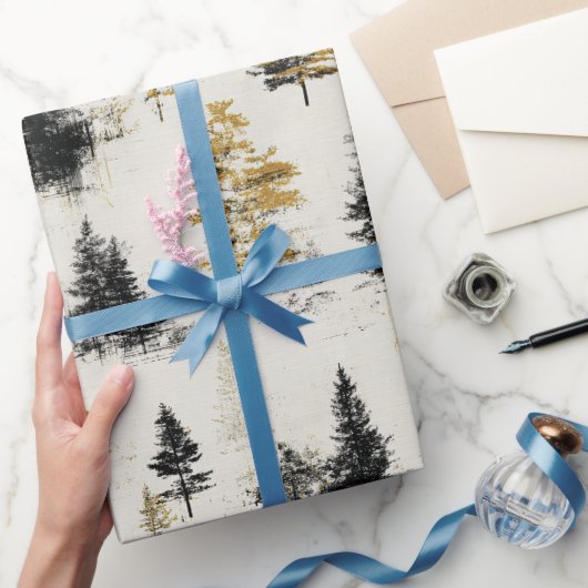 Dennenbomen Landschap Cadeaupapier (Geschenken)