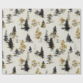Dennenbomen Landschap Cadeaupapier (Vlak)