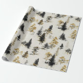 Dennenbomen Landschap Cadeaupapier (Uitgerold)