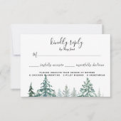 Dennenbomen Lantaarn Botanisch Maaltijd Keuze RSVP (Voorkant)