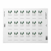 Dennenbomen Minimalistisch Aangepaste Kerstcadeau Etiket (Full Sheet)