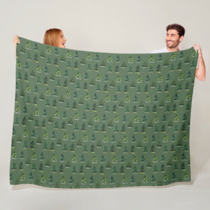 Dennenbomen patroon Kerst Groen Aquarel Fleece Deken