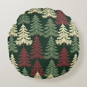 Dennenbomen Rood Groen Rond Kussen
