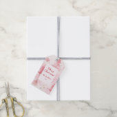 Dennenbomen Roze Kerstmis Cadeaulabel (Met Touw)