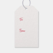 Dennenbomen Roze Kerstmis Cadeaulabel (Achterkant)