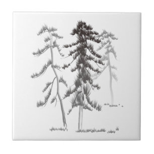 Dennenbomen Tegeltje