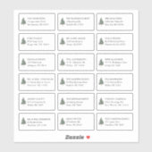 Dennenboom 18 Trouwgast Ontvanger Naam Adres Sticker (Vel)