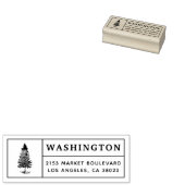 dennenboom | Aangepaste familienaam Retouradres Rubberstempel (Gestempeld)