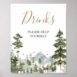 Dennenboom Avontuur Wacht Koppel Borrel Dranken Poster
