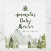 Dennenboom Baby Shower Avontuur Wijnlabel Wijn Etiket (Enkel label)