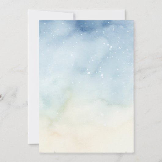 Dennenboom-babyshower waterverf winter uitnodiging (Achterkant)