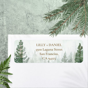 Dennenboom bos bos terugkeer adres etiket