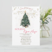 Dennenboom,Cadeaus,Sterren Open Huis Kaart (Staand voorkant)