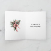 Dennenboom Candy Cane Rode Kerst Kaart (Binnen)