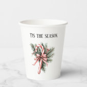 Dennenboom Candy Cane Rode Kerst Papieren Bekers (Voorkant)