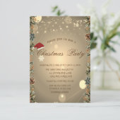 dennenboom, dennenappels, sterren, kersthoed kaart (Staand voorkant)