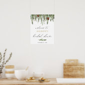 Dennenboom eikels winter bruids-shower welkomstbor poster (Keuken)