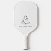 Dennenboom geruit rustieke familienaam pickleball paddle (Voorkant)