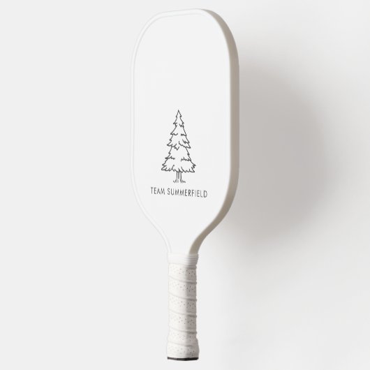 Dennenboom geruit rustieke familienaam pickleball paddle (Links)