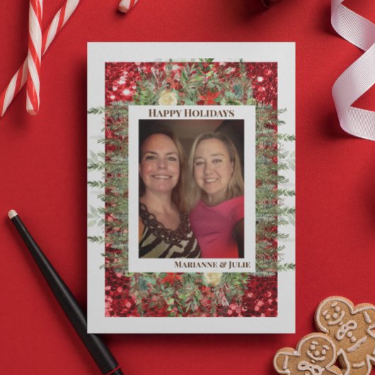 Dennenboom Groene Frame Foto Sjabloon Glitter Budg Flyer