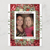 Dennenboom Groene Frame Foto Sjabloon Glitter Budg Flyer (Voorkant)