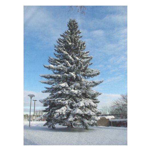 Dennenboom in Sneeuw tafelkleed (Voorkant)