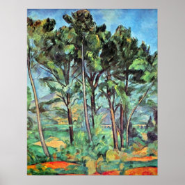 Dennenboom met Viaduct van Paul Cezanne, Vintage K Poster