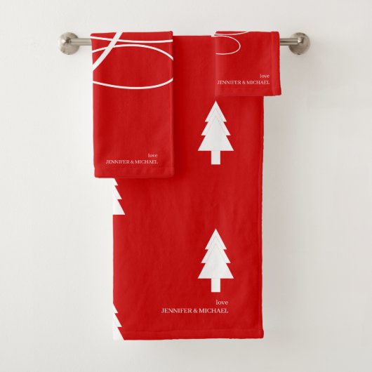 dennenboom Minimale Kerstvreugde Kerstmis Bad Handdoek (Insitu)