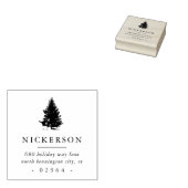 Dennenboom Retouradres Rubberstempel (Gestempeld)