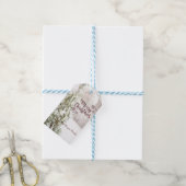 Dennenboom Sneeuw Vakantie Cadeaulabel (Met Touw)