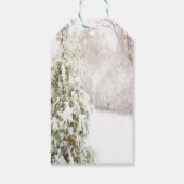 Dennenboom Sneeuw Vakantie Cadeaulabel (Achterkant)