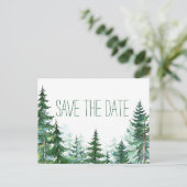 Dennenboom Trouwkaart Save the Date Kaarten (Staand voorkant)