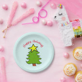 dennenboom voor kerstmis prettige feestdagen papieren bordje (Feest)