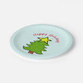 dennenboom voor kerstmis prettige feestdagen papieren bordje (Gekanteld)