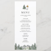 Dennenboom Winter Baby Shower Menu (Voorkant)