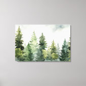 Dennenboom Winterlandschap  Canvas Afdruk (Voorkant)