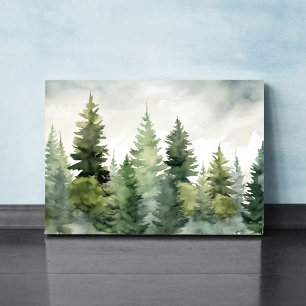 Dennenboom Winterlandschap Canvas Afdruk